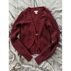Arizona medium burgundy knit cardigan